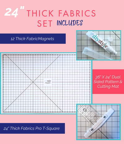 Thick Fabrics DIYStyle Pattern and Cutting System with 24" Pro T-Square